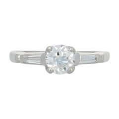 .70 Carat European Cut Diamond Vintage Engagement Ring, 900 Platinum GIA
