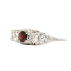 .70 Carat Garnett White Gold Engagement Ring