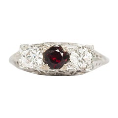 .70 Carat Garnett White Gold Engagement Ring
