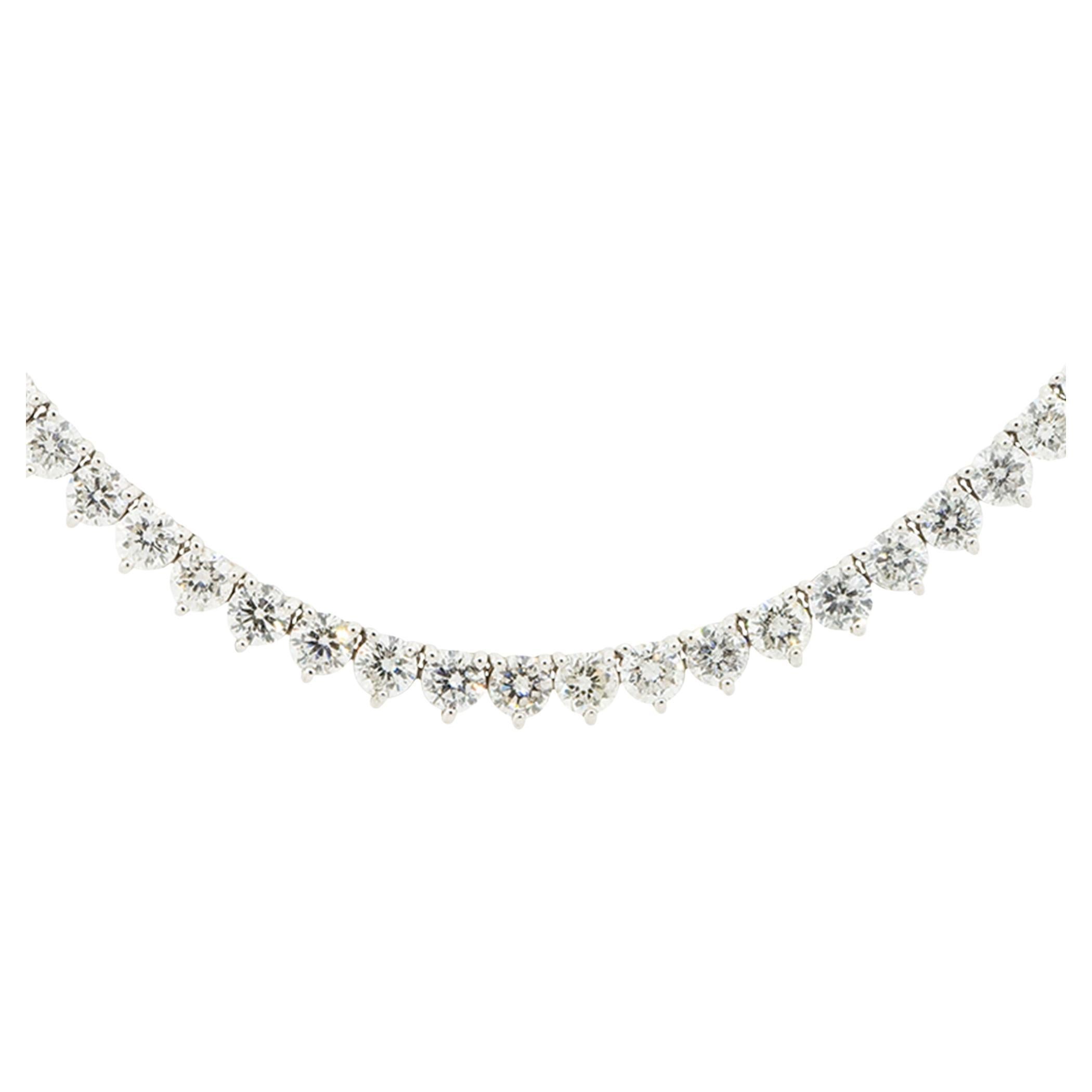 Diamond Half Way Tennis Necklace For Sale at 1stDibs half diamond