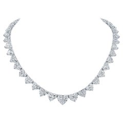 70-Carat Heart-Diamond Rivière Necklace F-G-H Color  VS Clarity  GIA