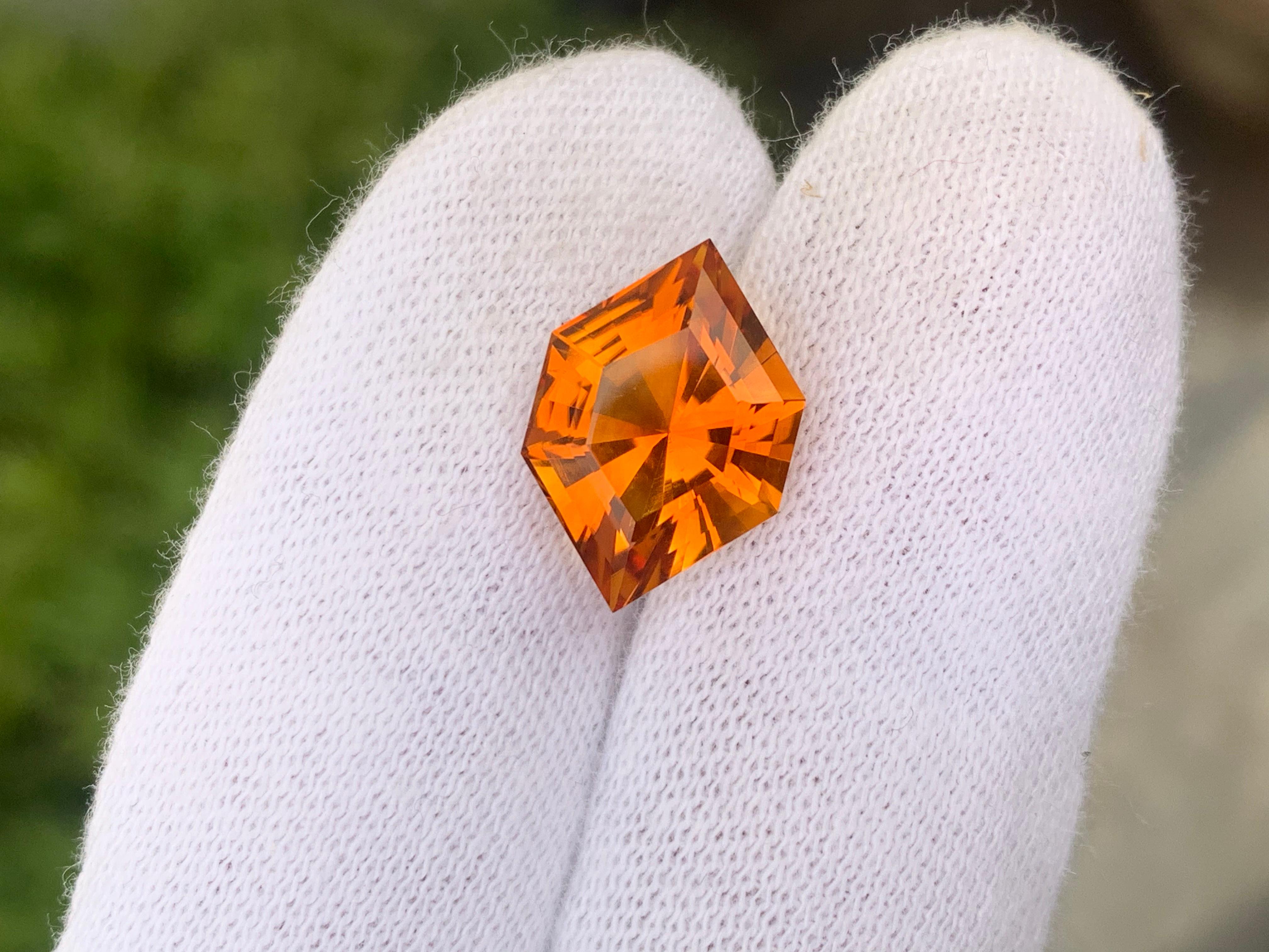 Faceted Mandarin Citrine
Weight : 7.0 Carats
Dimensions : 16.4x11.2x8.5 Mm
Clarity : Loupe Clean 
Origin : Brazil
Color: Orange 
Shape: Hexagon
Certificate: On Demand
Month: November
.
The Many Healing Properties of Citrine
Increase Optimism, And