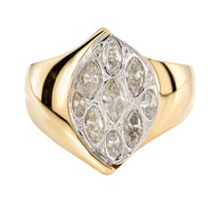 .70 Carat Marquise Diamond 18k White Yellow Gold Ring