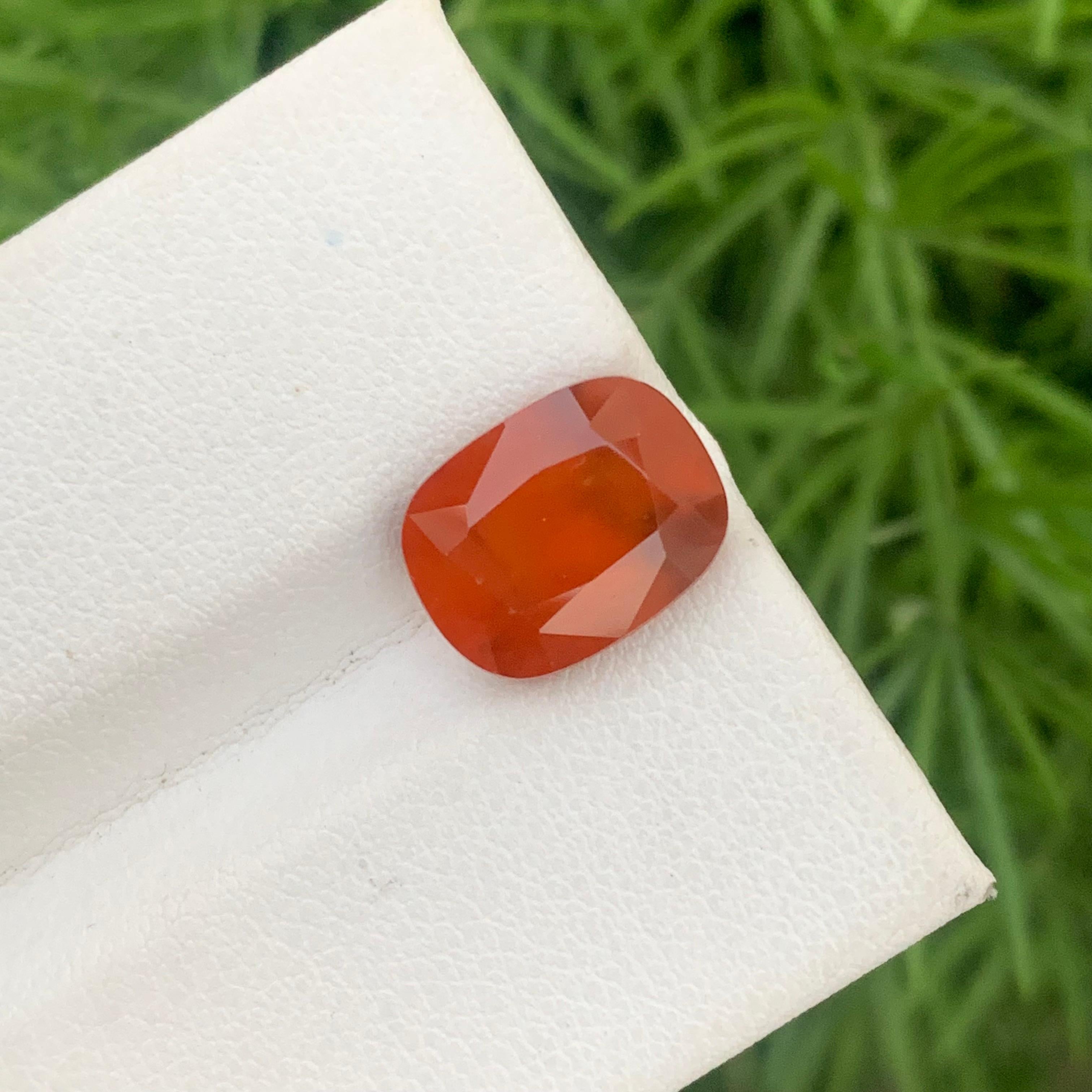 7.0 Carat Natural Cloudy / Smoky Loose Hessonite Garnet Cushion Cut Ring Gem For Sale 4