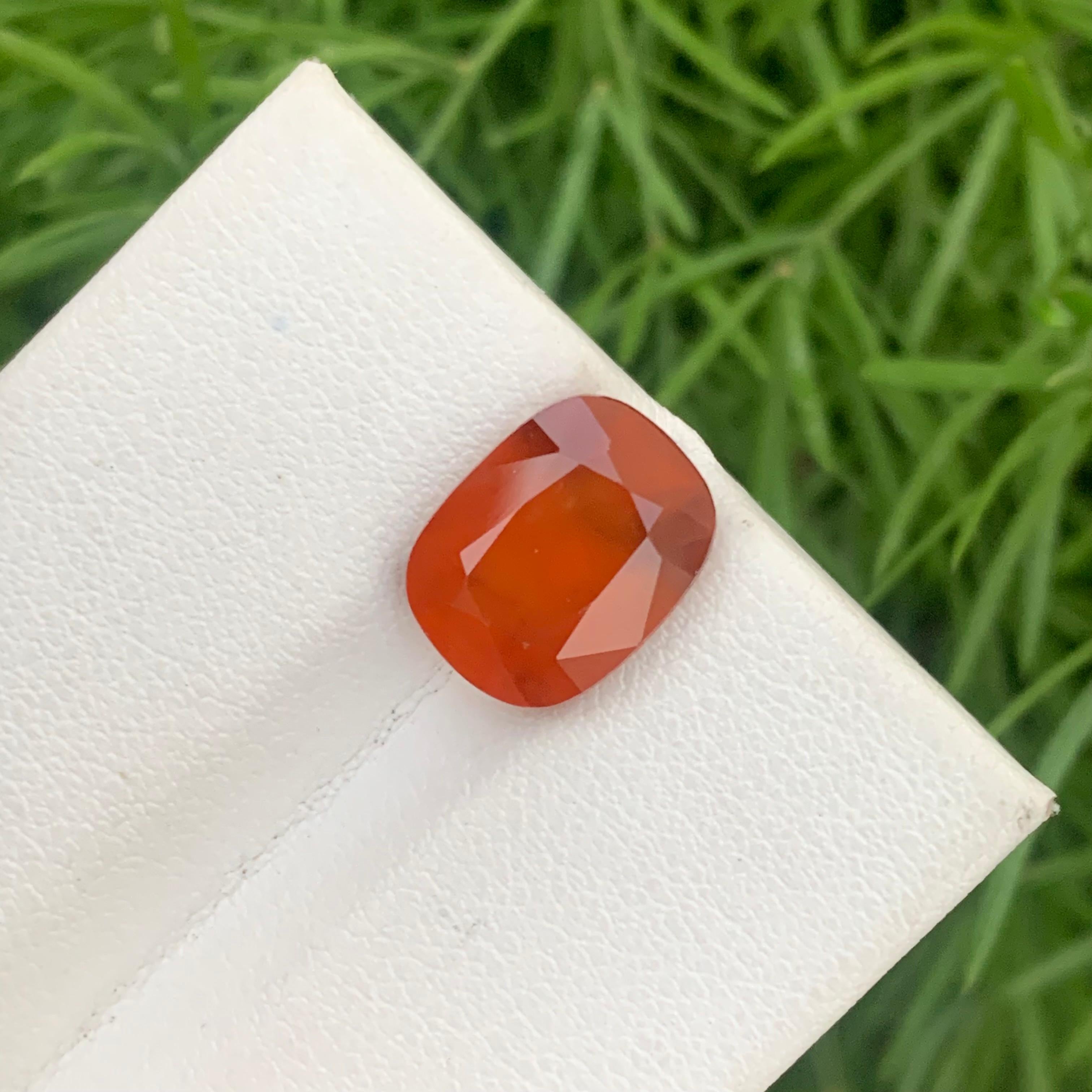 7.0 Carat Natural Cloudy / Smoky Loose Hessonite Garnet Cushion Cut Ring Gem For Sale 2