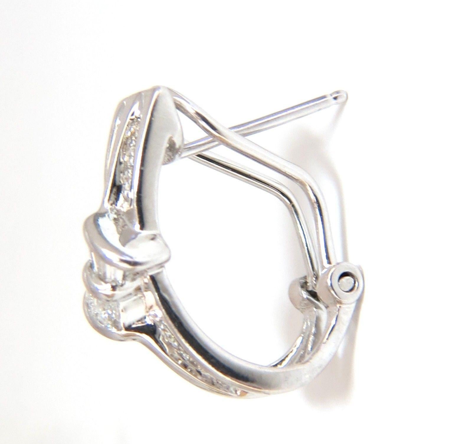 .70 Carat Natural Diamonds Semi Hoop Clip Earrings 14 Karat In New Condition In New York, NY