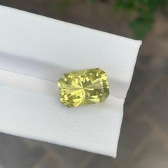 7.0 Carat Natural Loose Lemon Quartz Emerald Shape Gemstone