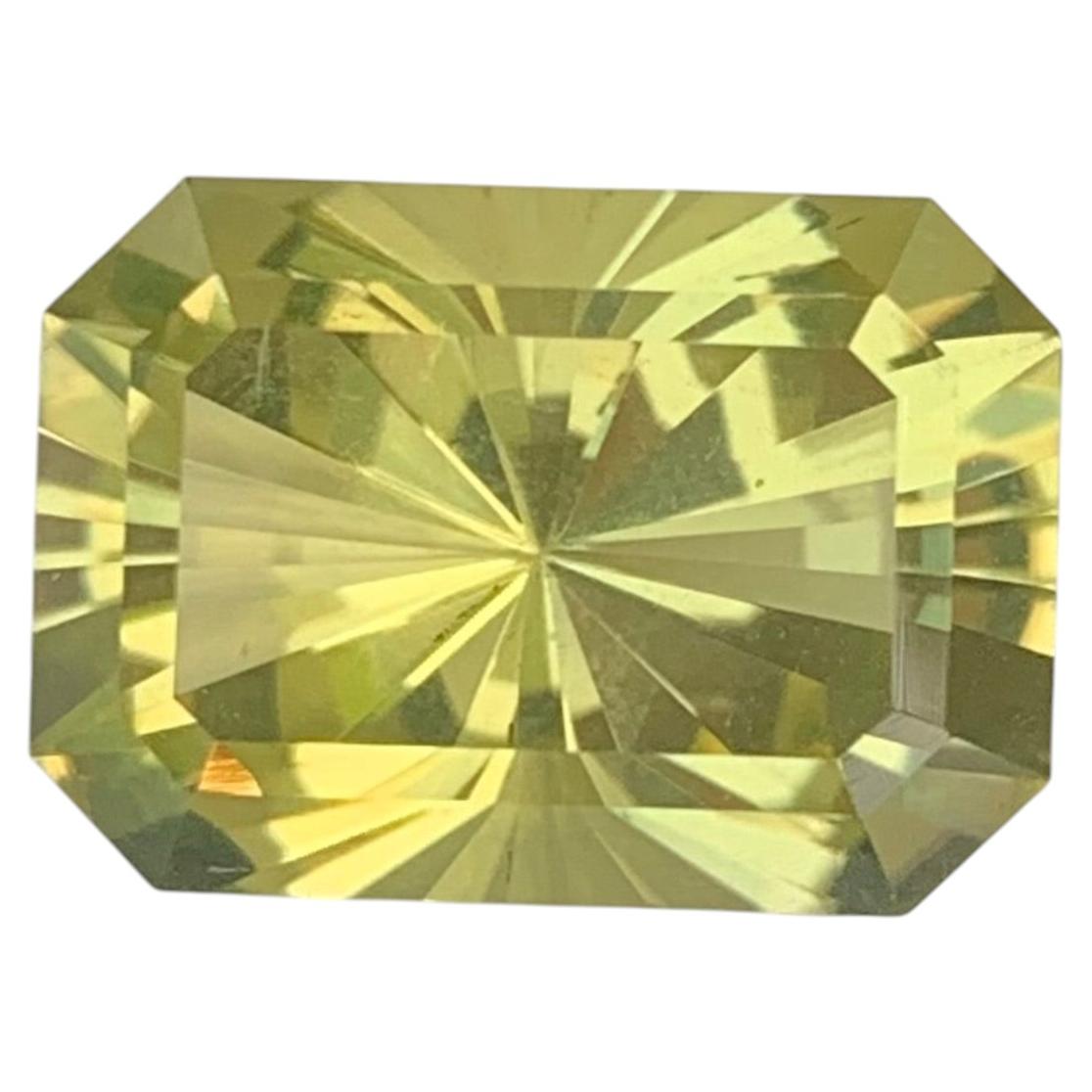 7.0 Carat Natural Loose Lemon Quartz Emerald Shape Gemstone