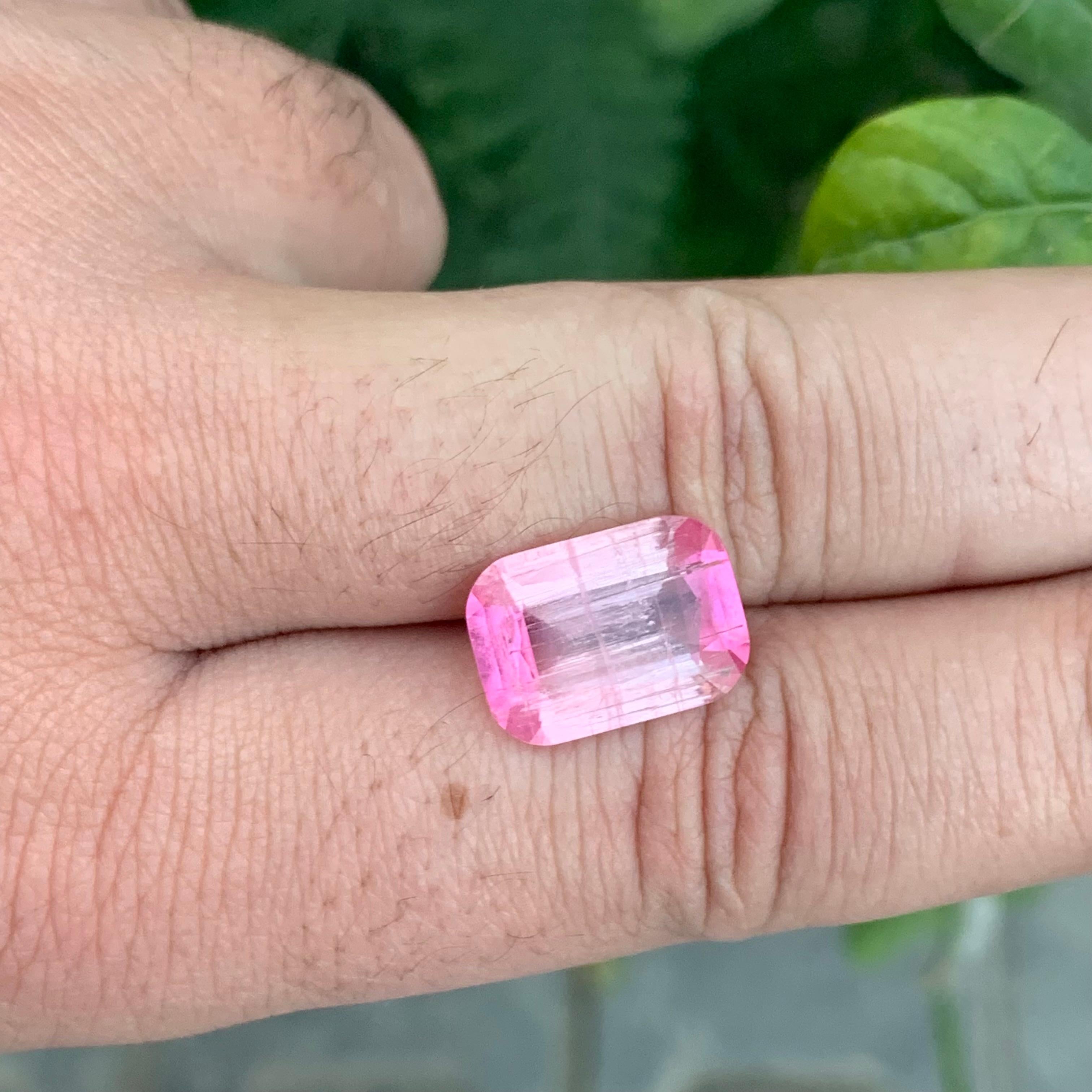 7.0 Carat Natural Loose Shampoo Pink Colour Tourmaline Cushion Shape Gemstone For Sale 4