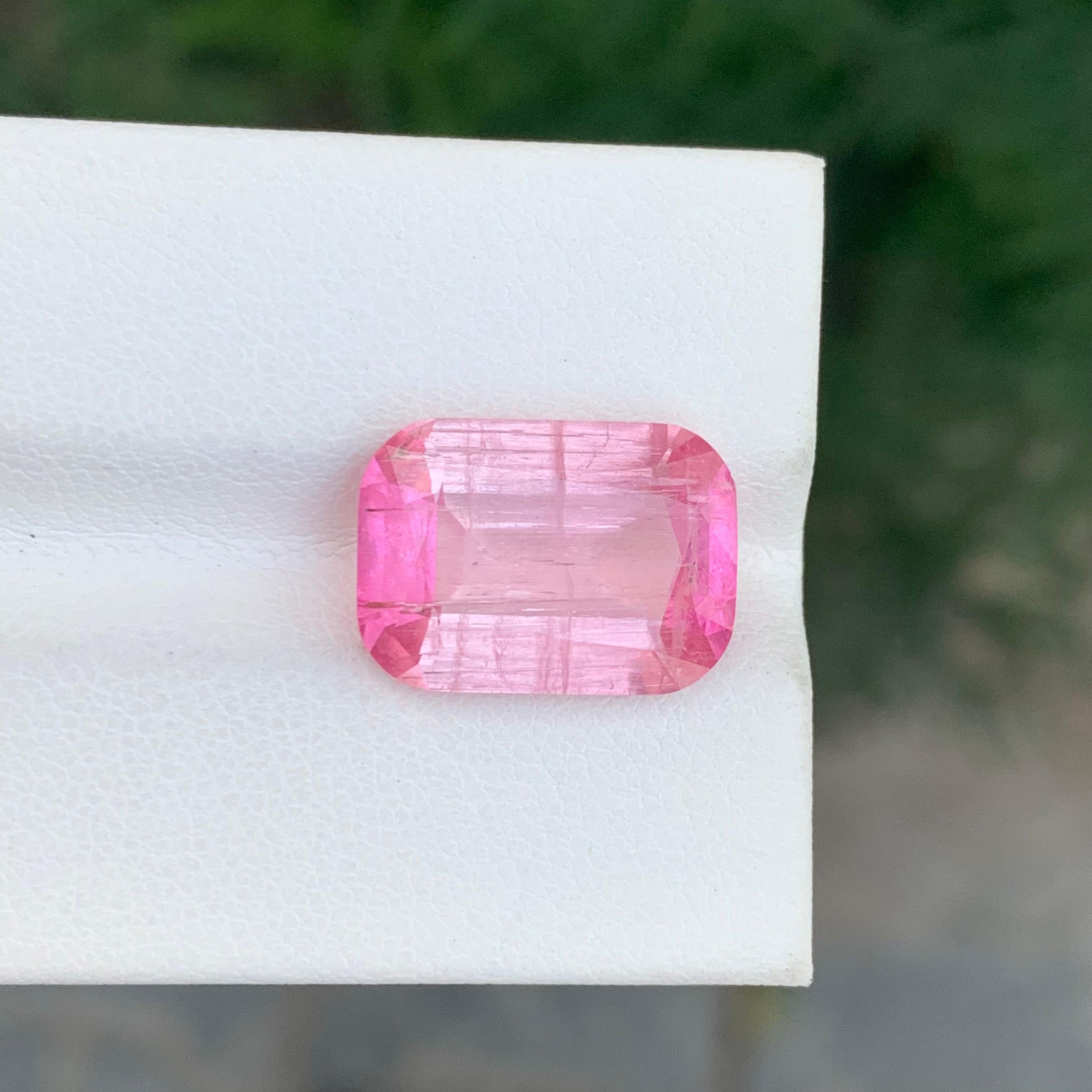 Arts and Crafts 7.0 Carat Natural Loose Shampoo Pink Colour Tourmaline Cushion Shape Gemstone For Sale