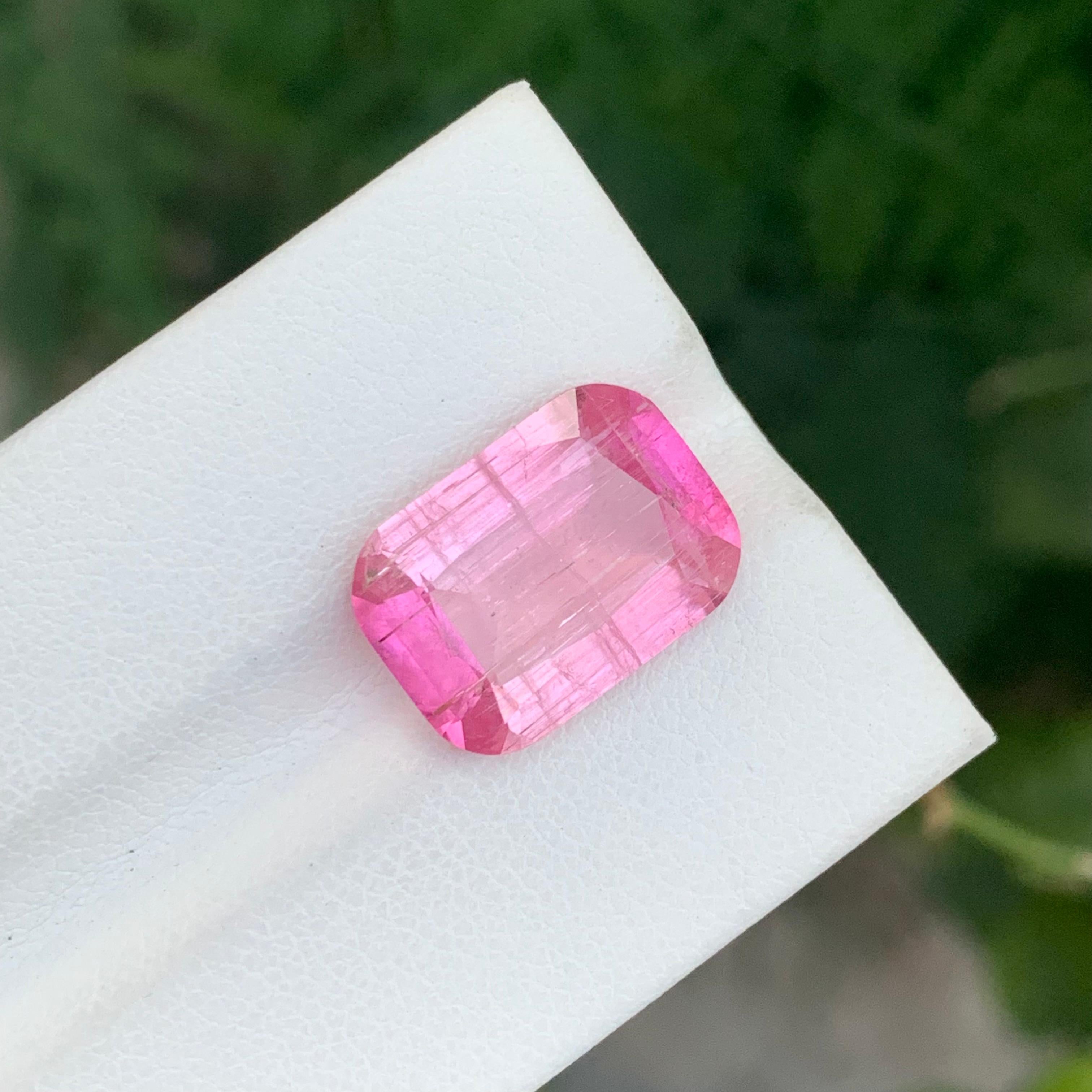 7.0 Carat Natural Loose Shampoo Pink Colour Tourmaline Cushion Shape Gemstone For Sale 1