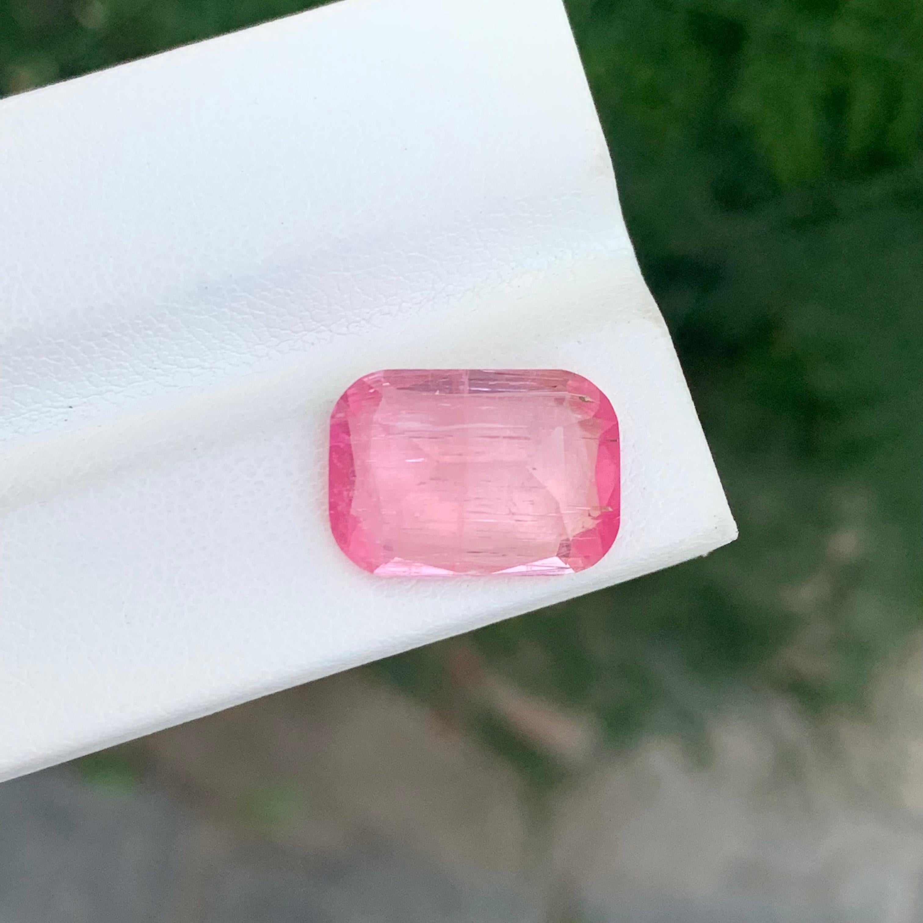 7.0 Carat Natural Loose Shampoo Pink Colour Tourmaline Cushion Shape Gemstone For Sale 2