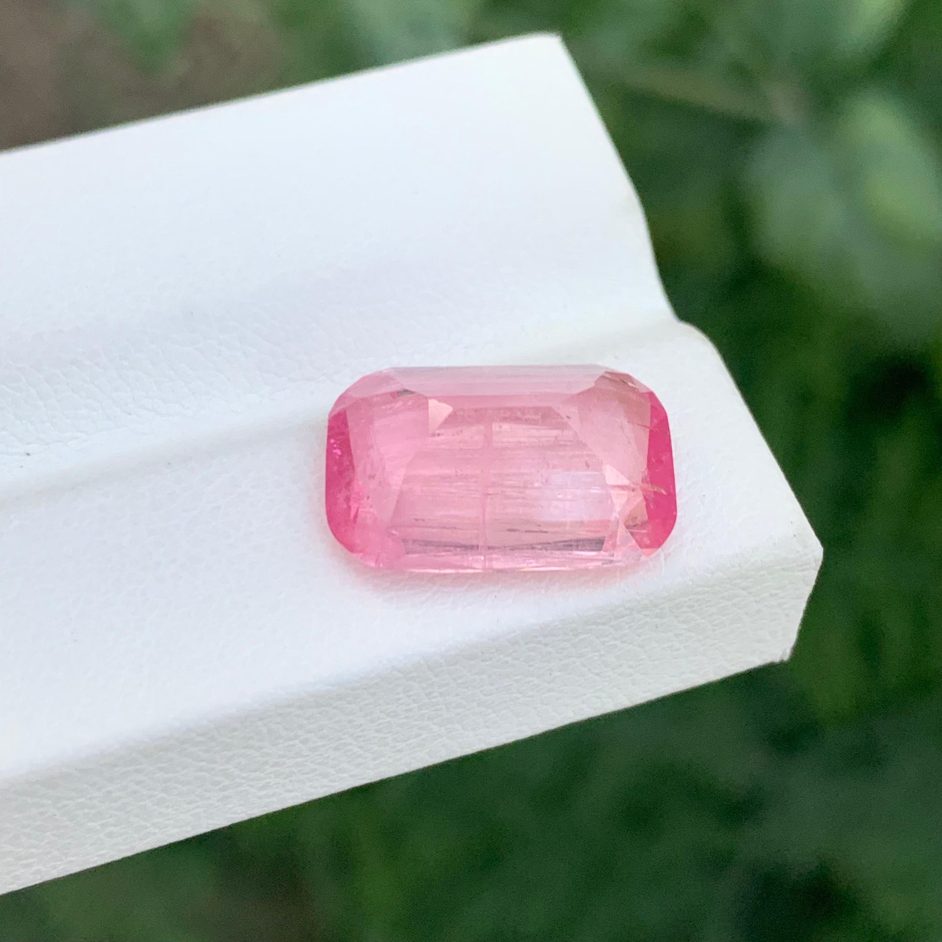 7.0 Carat Natural Loose Shampoo Pink Colour Tourmaline Cushion Shape Gemstone For Sale 3