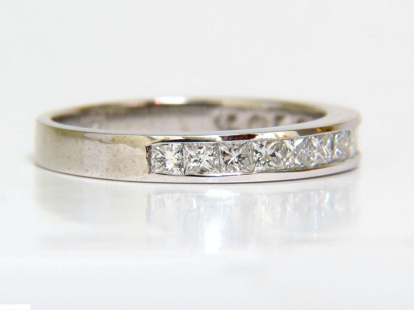 .70 Carat Princess Cut Diamonds Band Ring 14 Karat For Sale 2
