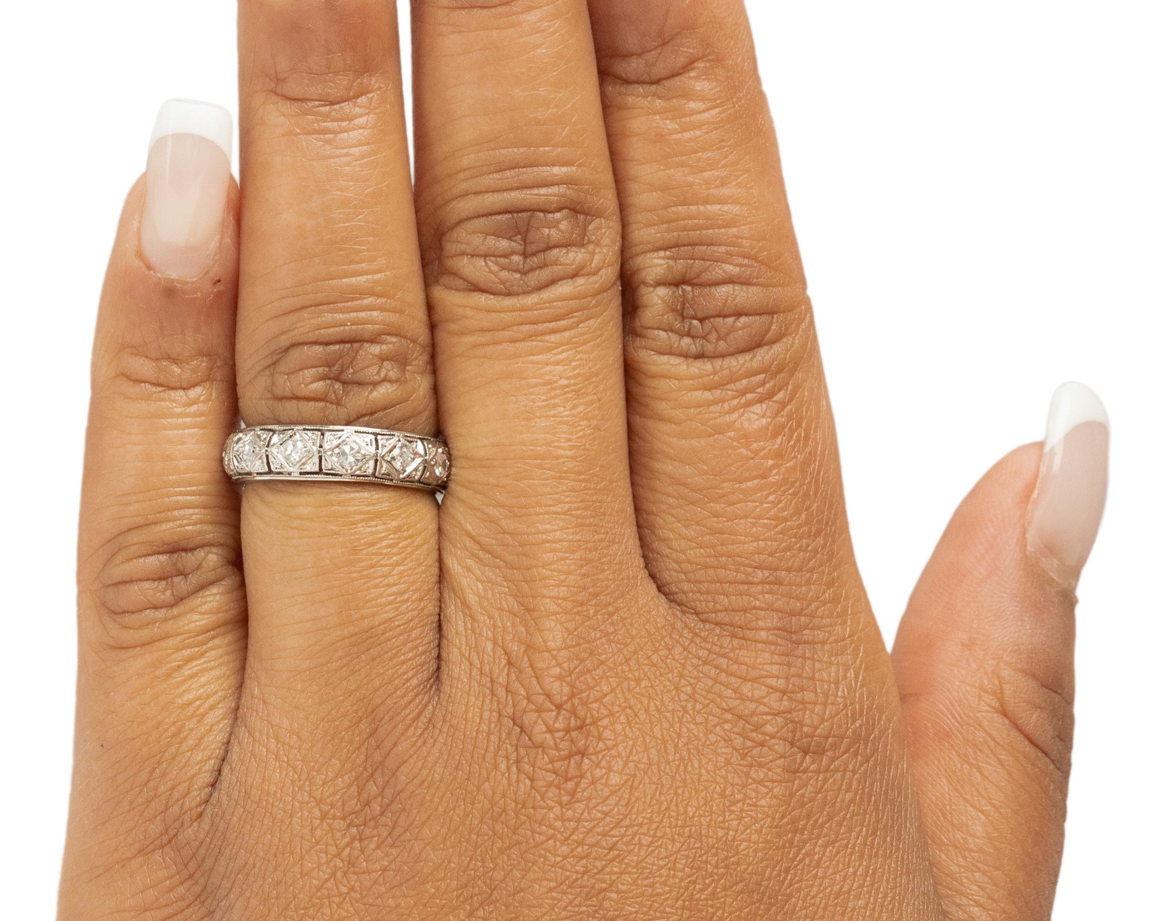 .70 Carat Total Weight Art Deco Diamond Platinum Wedding Ring In Good Condition For Sale In Atlanta, GA