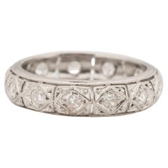 Antique .70 Carat Total Weight Art Deco Diamond Platinum Wedding Ring
