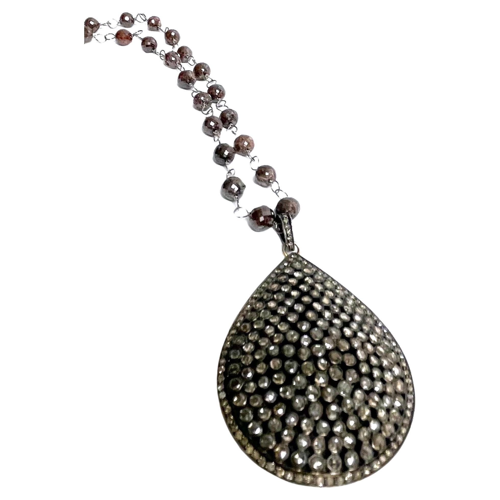 70 Carats Brown Diamonds with 7 Carats Champagne Diamonds Pendant Necklace For Sale 1