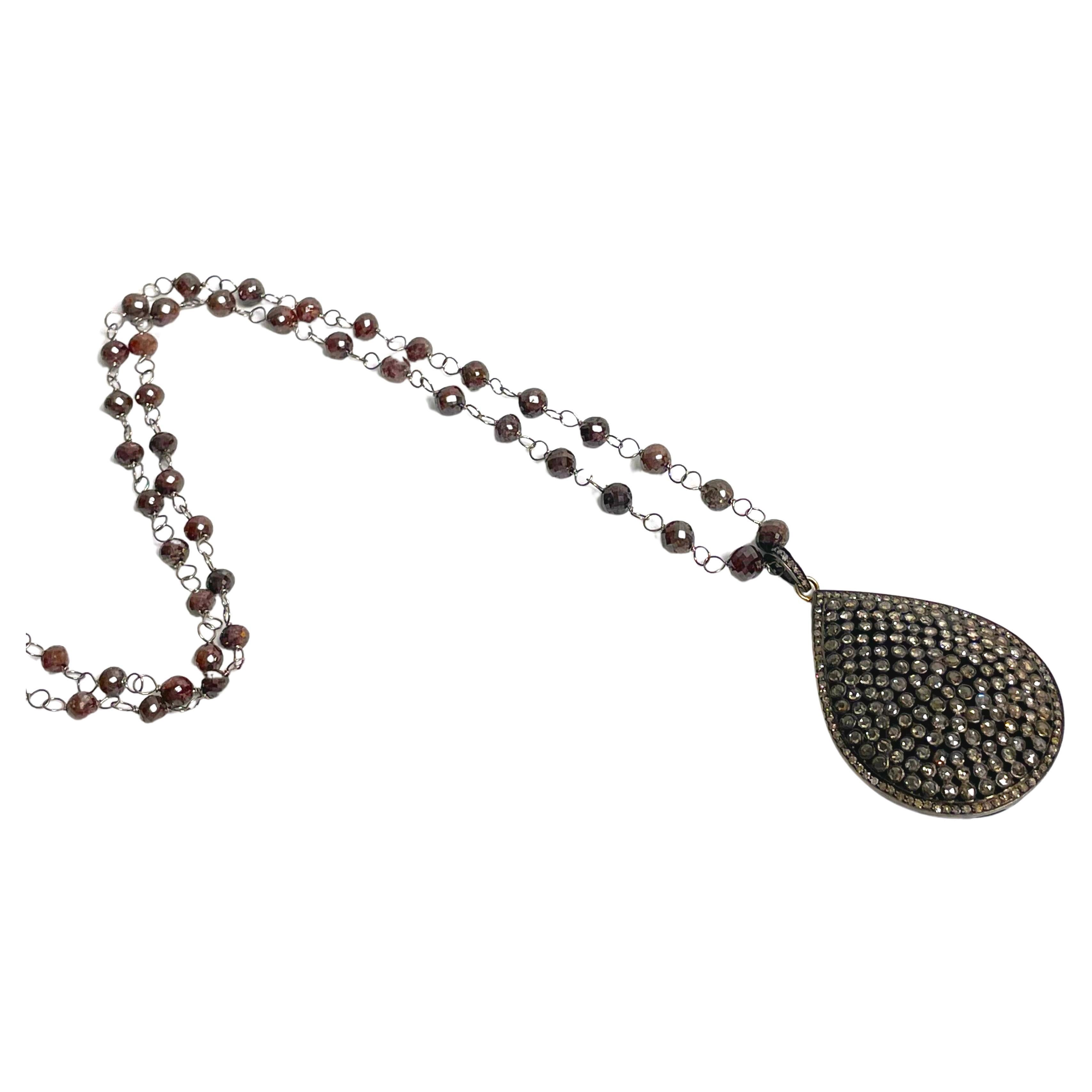 70 Carats Brown Diamonds with 7 Carats Champagne Diamonds Pendant Necklace For Sale 2