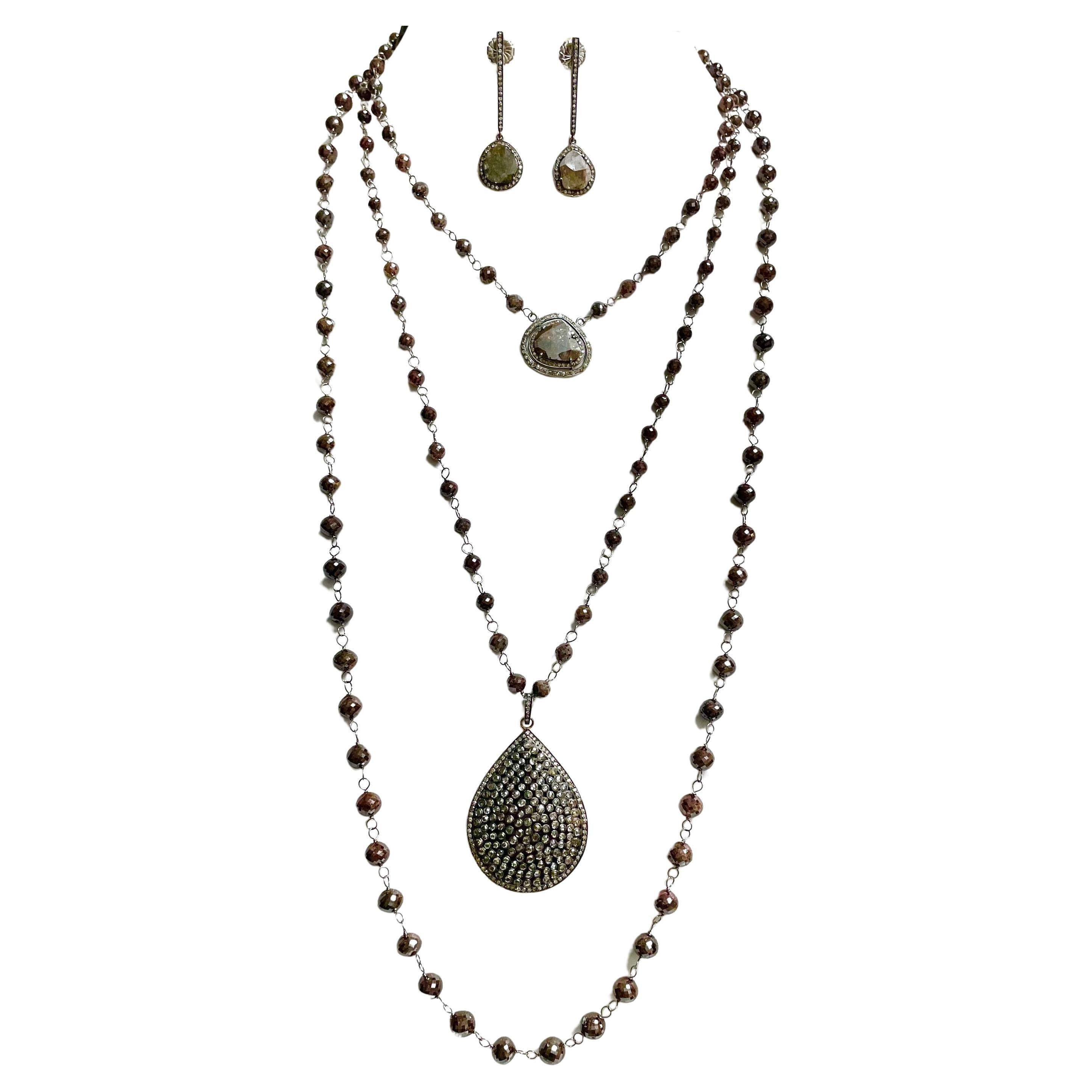 diamond pendant for black beads