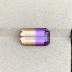 7.0 CTs Natural Bolivian Emerald Cut Ametrine Gemstone for Ring Jewelry 15mm