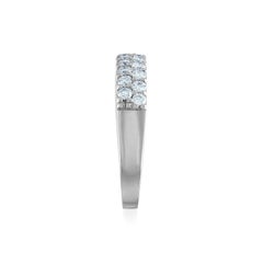 .70 Carat Diamond, Double Row Wedding Band, 14 Karat White Gold