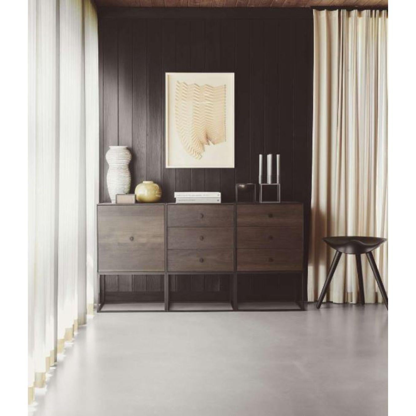 70 Dark Grey Frame Box with Shelf / 2 Drawers by Lassen For Sale 2