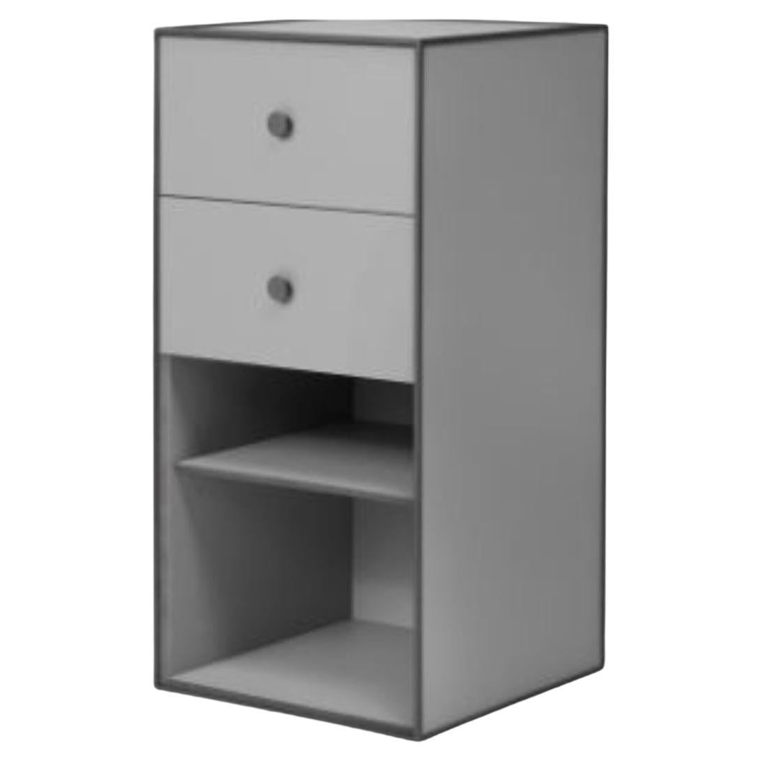 70 Dark Grey Frame Box with Shelf / 2 Drawers by Lassen