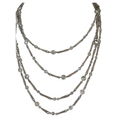 70 Inch Antique Style Diamonds-by-the-Yard Necklace