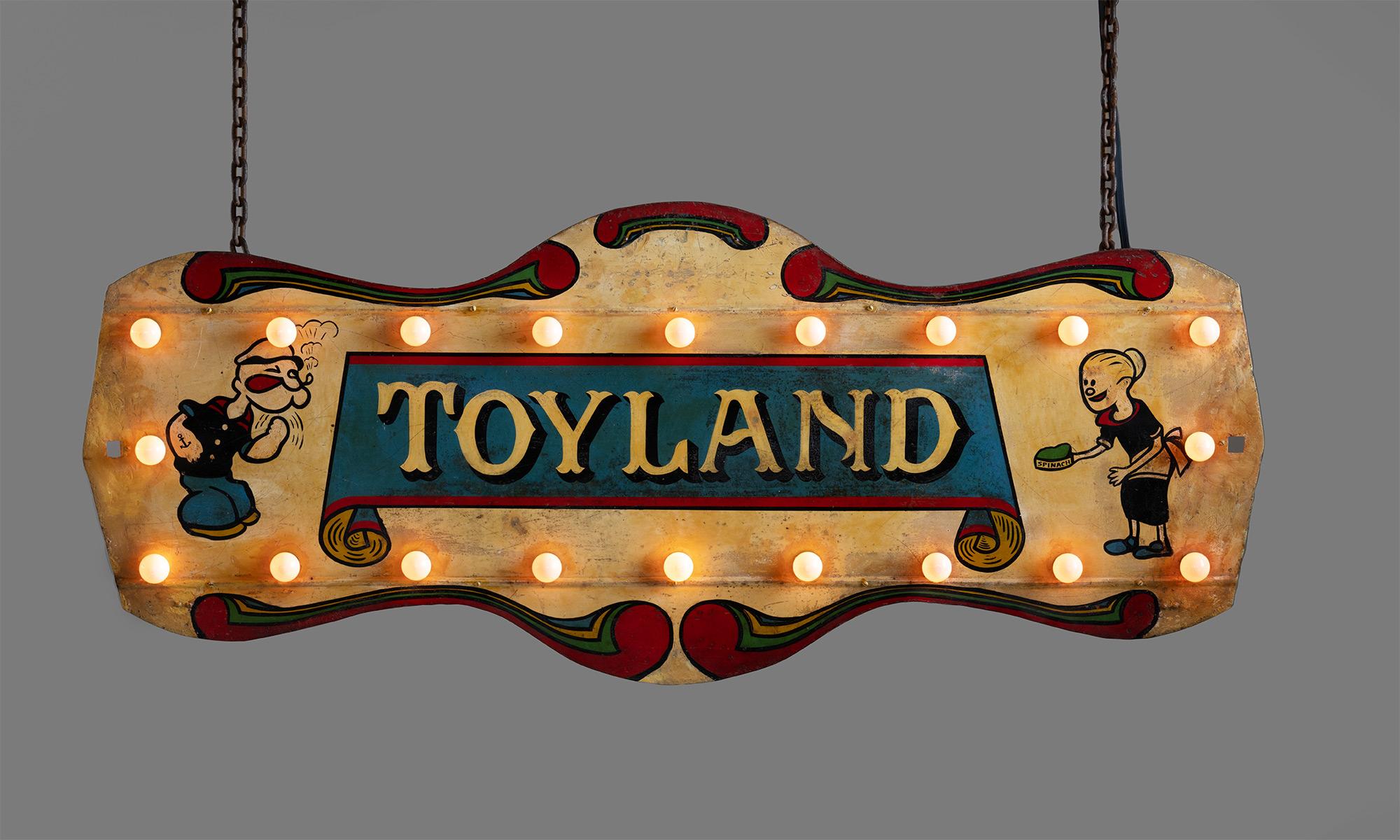 20th Century “Toyland” Fairground Sign, England, Circa 1930