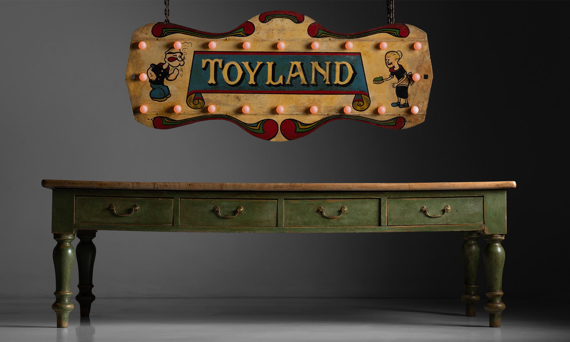Wood “Toyland” Fairground Sign, England, Circa 1930