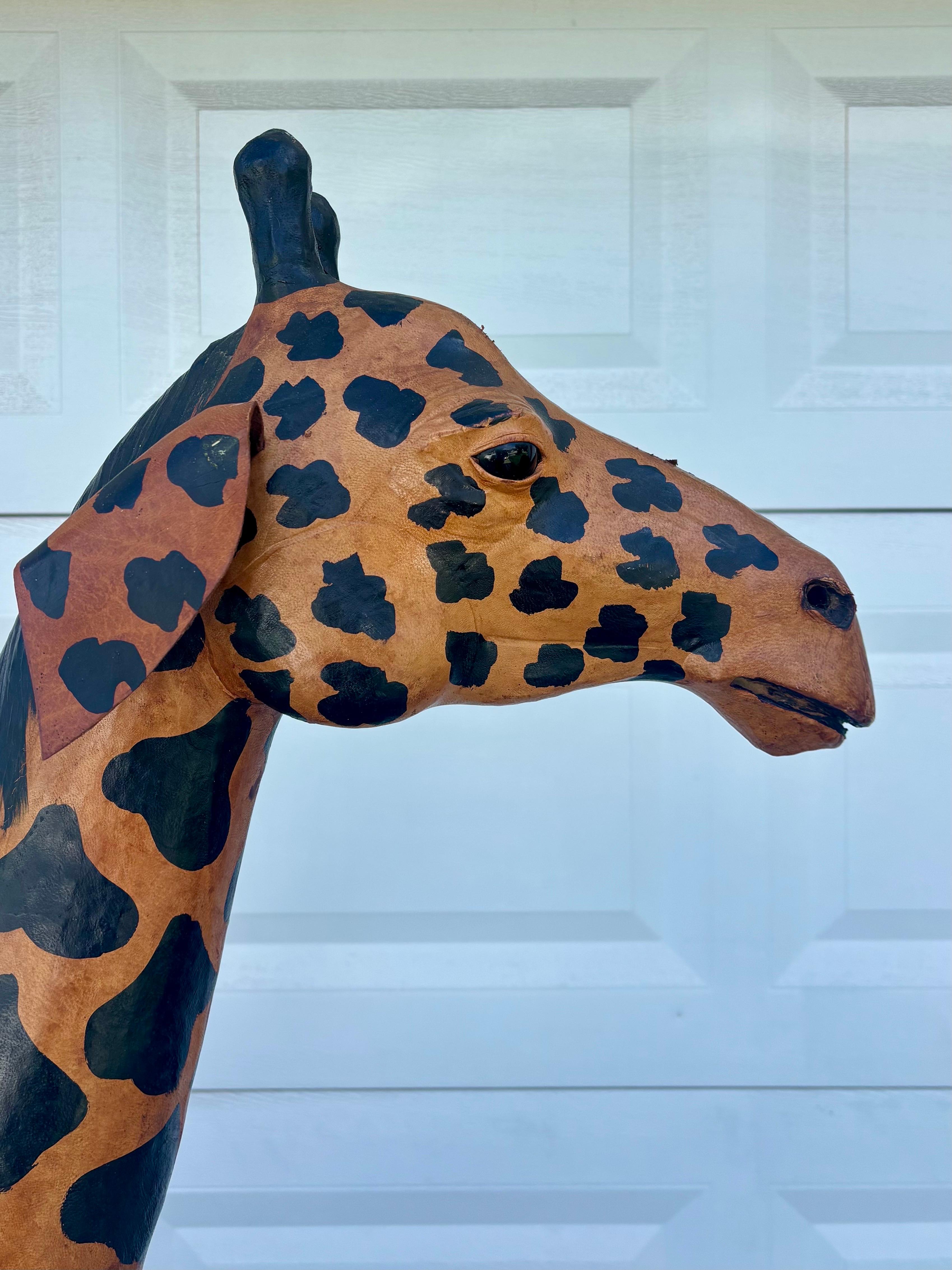 Cuir Sculpture de sol Girafe 70