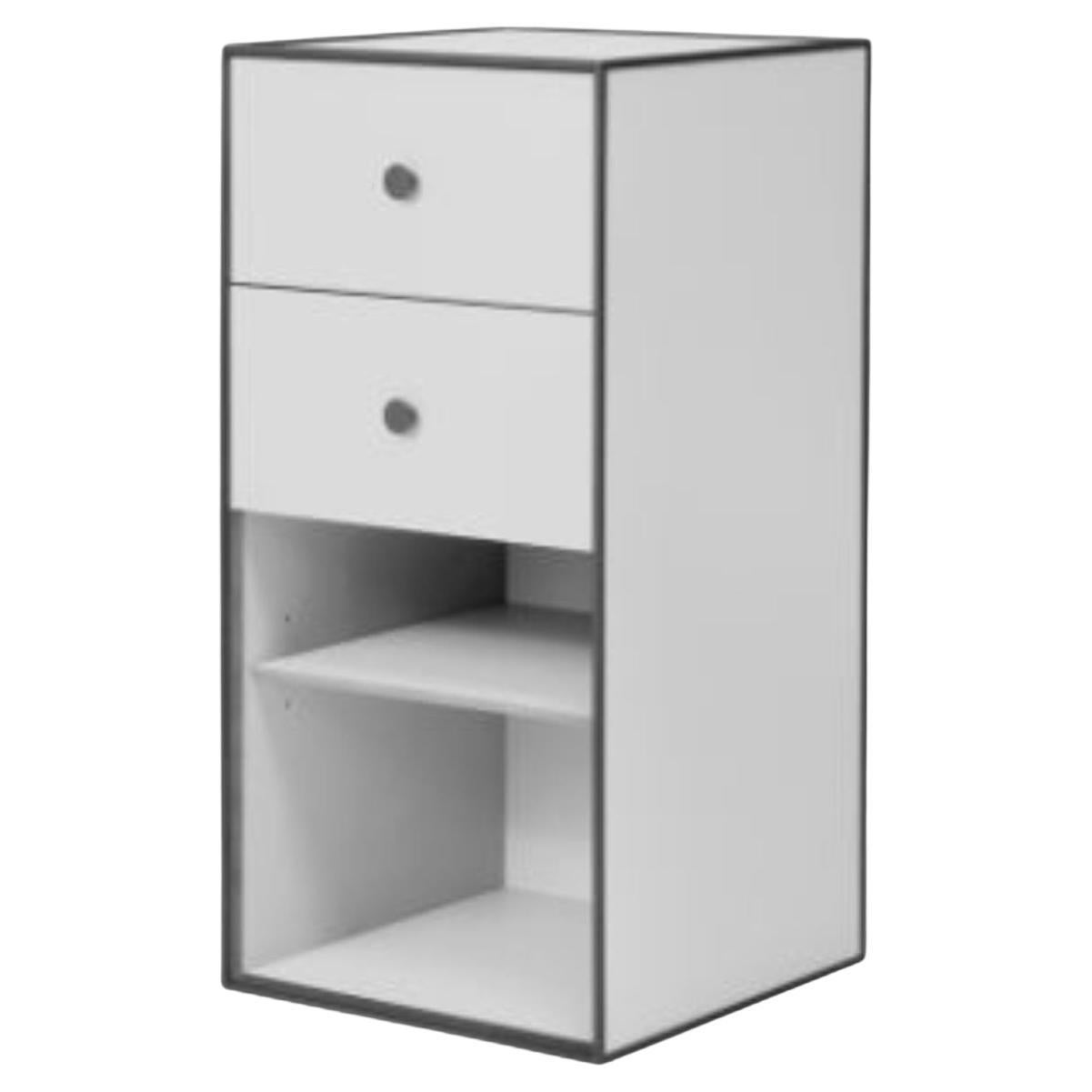 70 Light Grey Frame Box with Shelf / 2 Drawers by Lassen For Sale