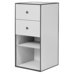 70 Light Grey Frame Box with Shelf / 2 Drawers by Lassen