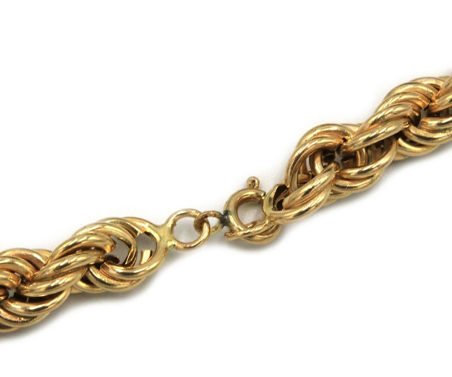 Rope Chain Necklace in 14K Yellow Gold In Excellent Condition For Sale In Vienna, VA