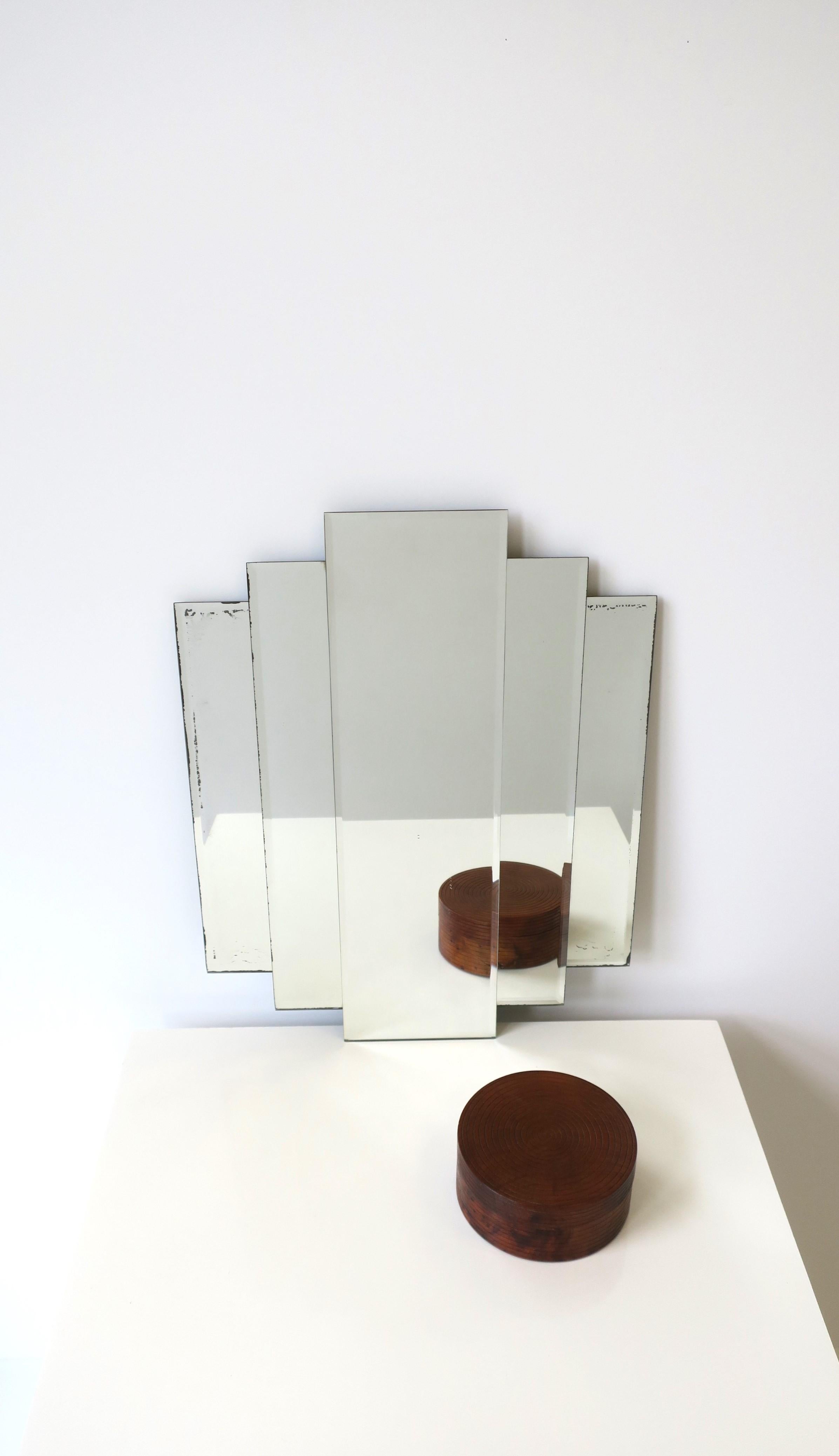 '70 Modern Deco Wall or Vanity Mirror For Sale 4