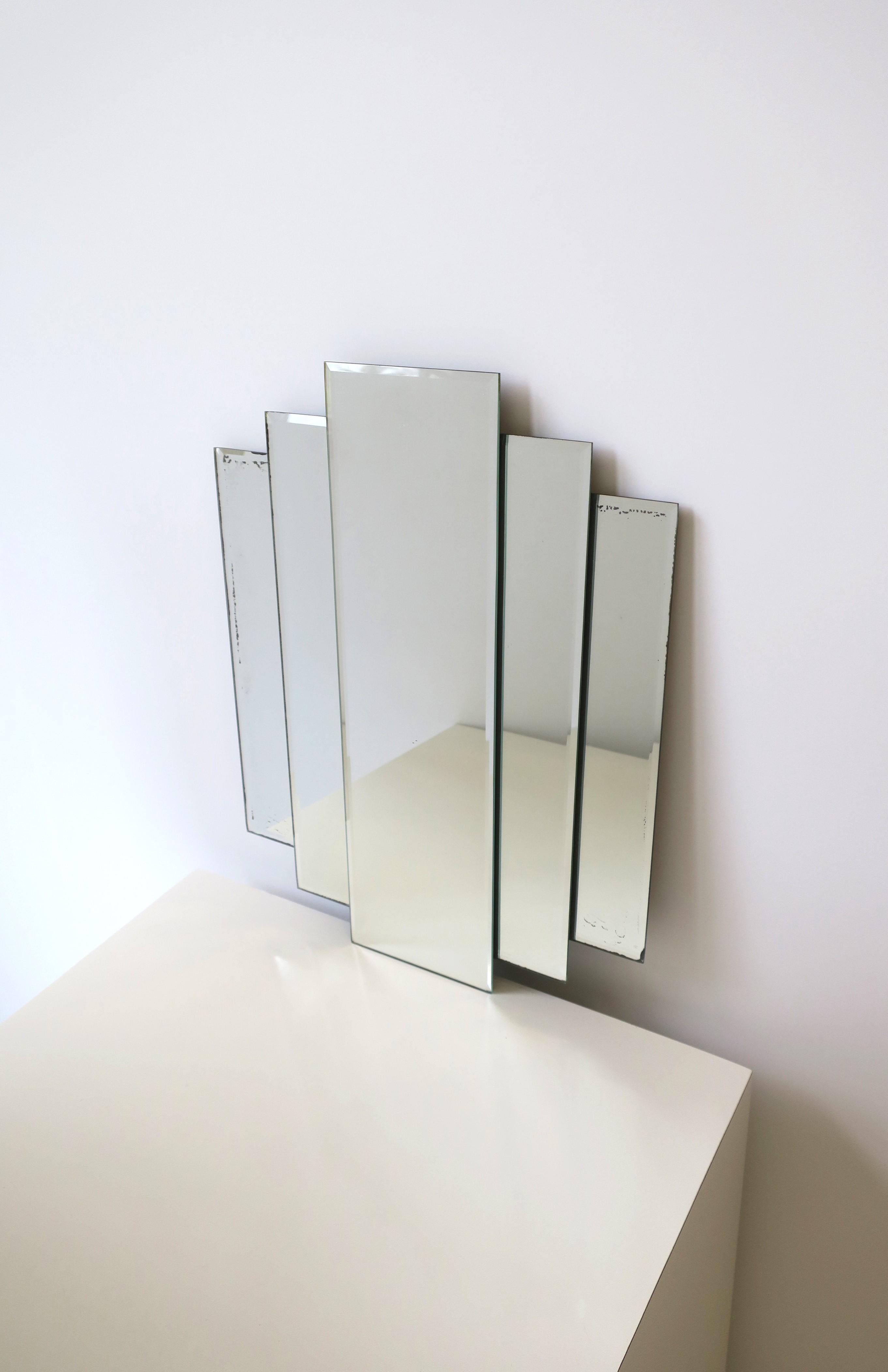 '70 Modern Deco Wall or Vanity Mirror In Good Condition For Sale In New York, NY