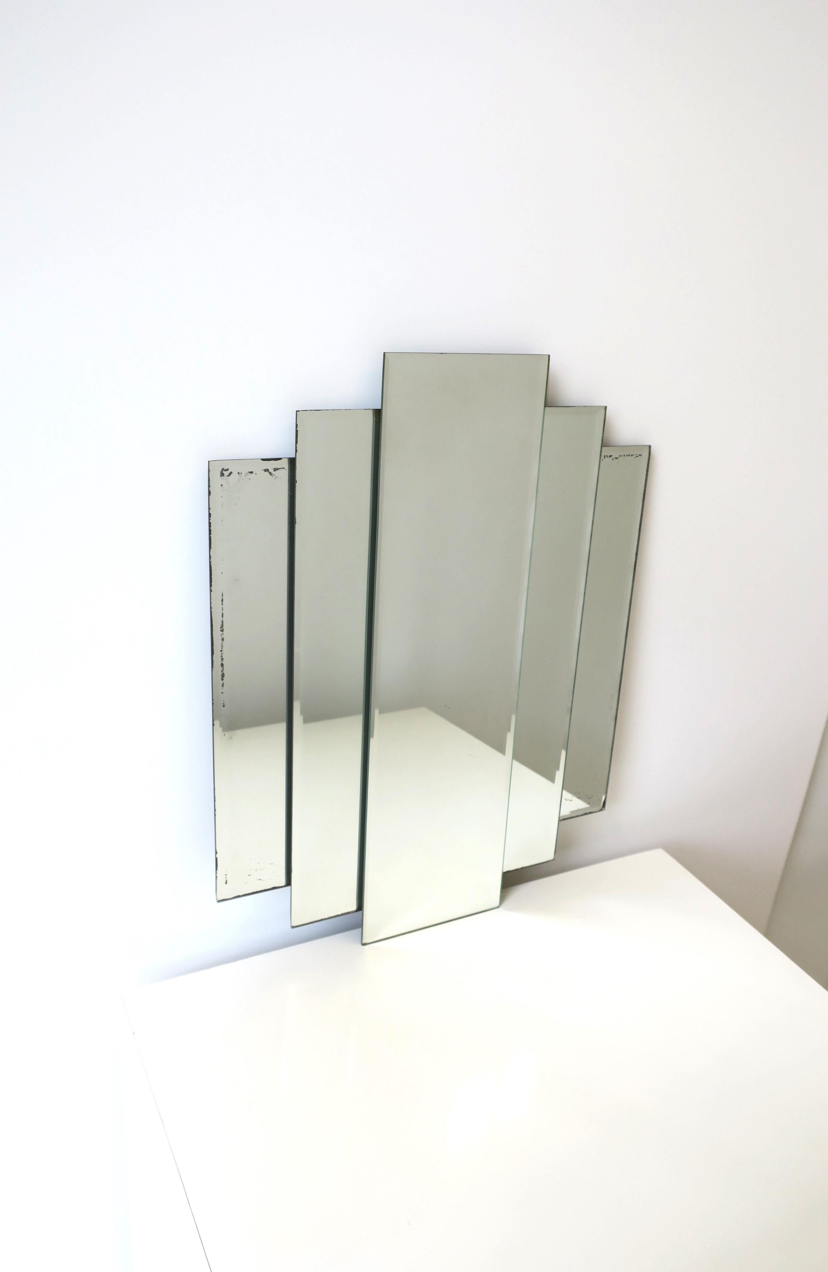 Late 20th Century '70 Modern Deco Wall or Vanity Mirror For Sale