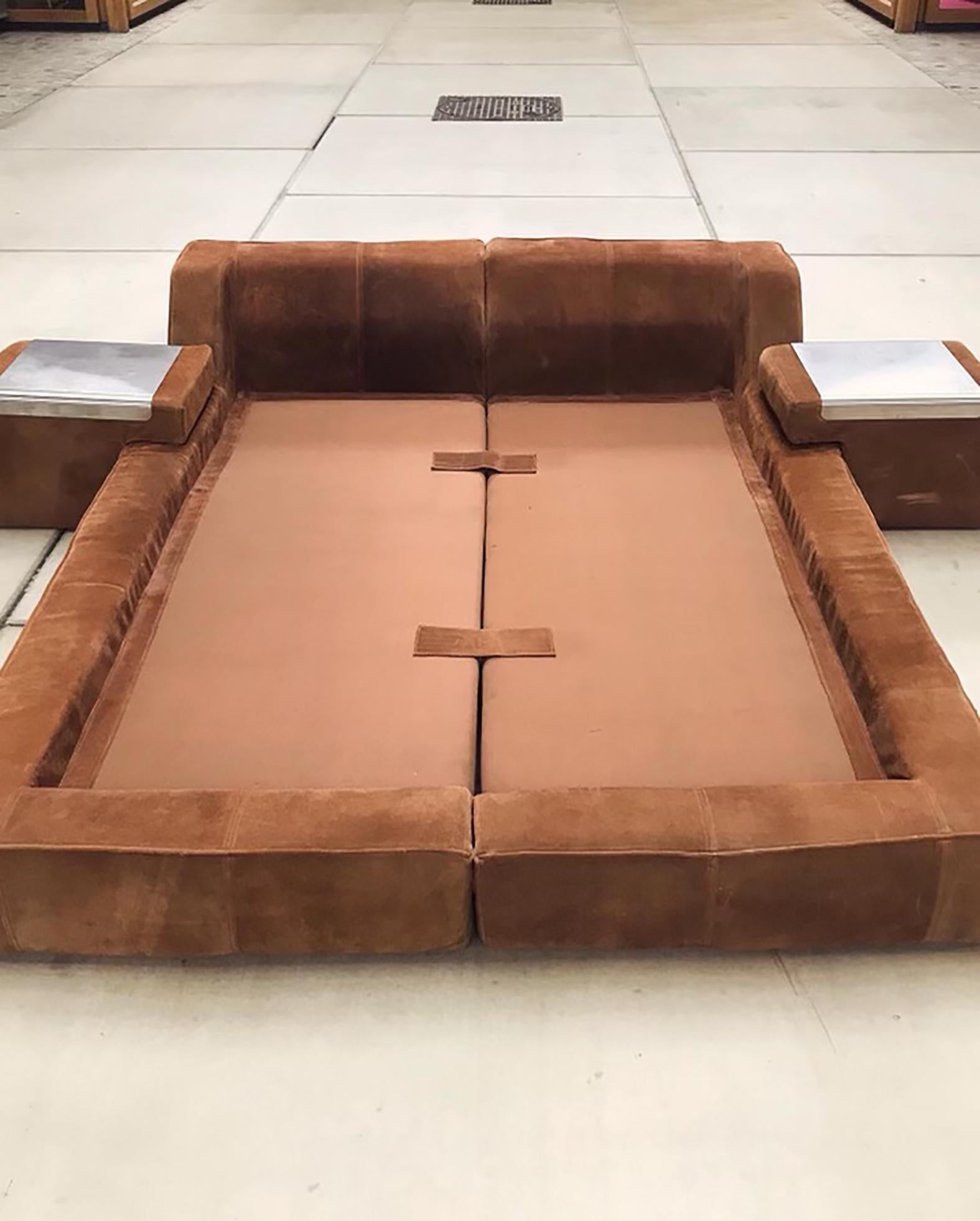 Space Age 70 S roche bobois bed with bed tables For Sale