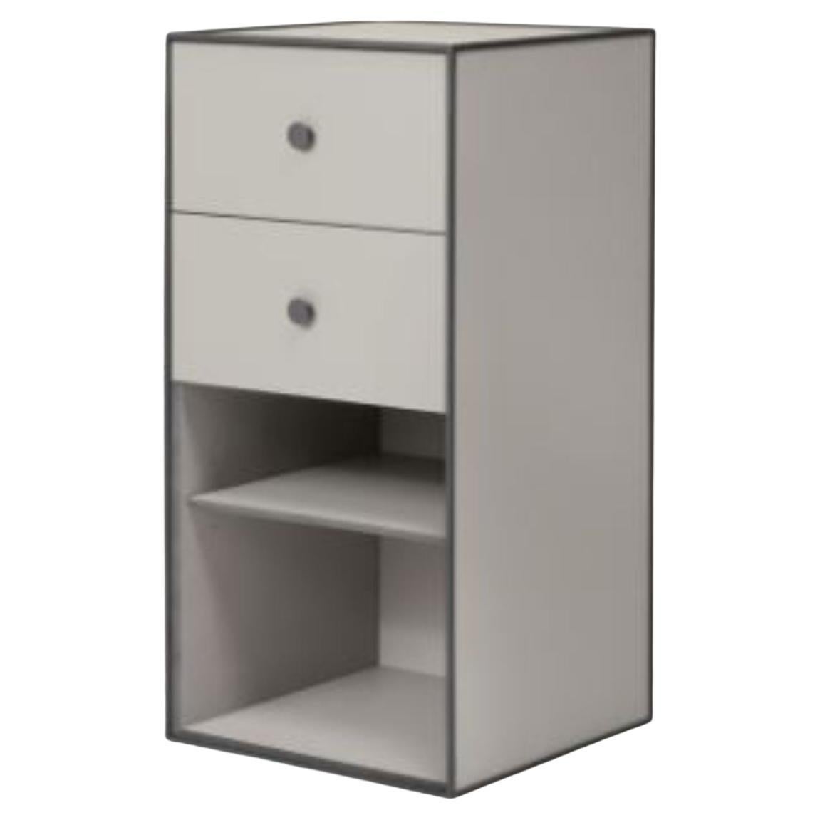 70 Sand Frame Box with Shelf / 2 Drawers by Lassen