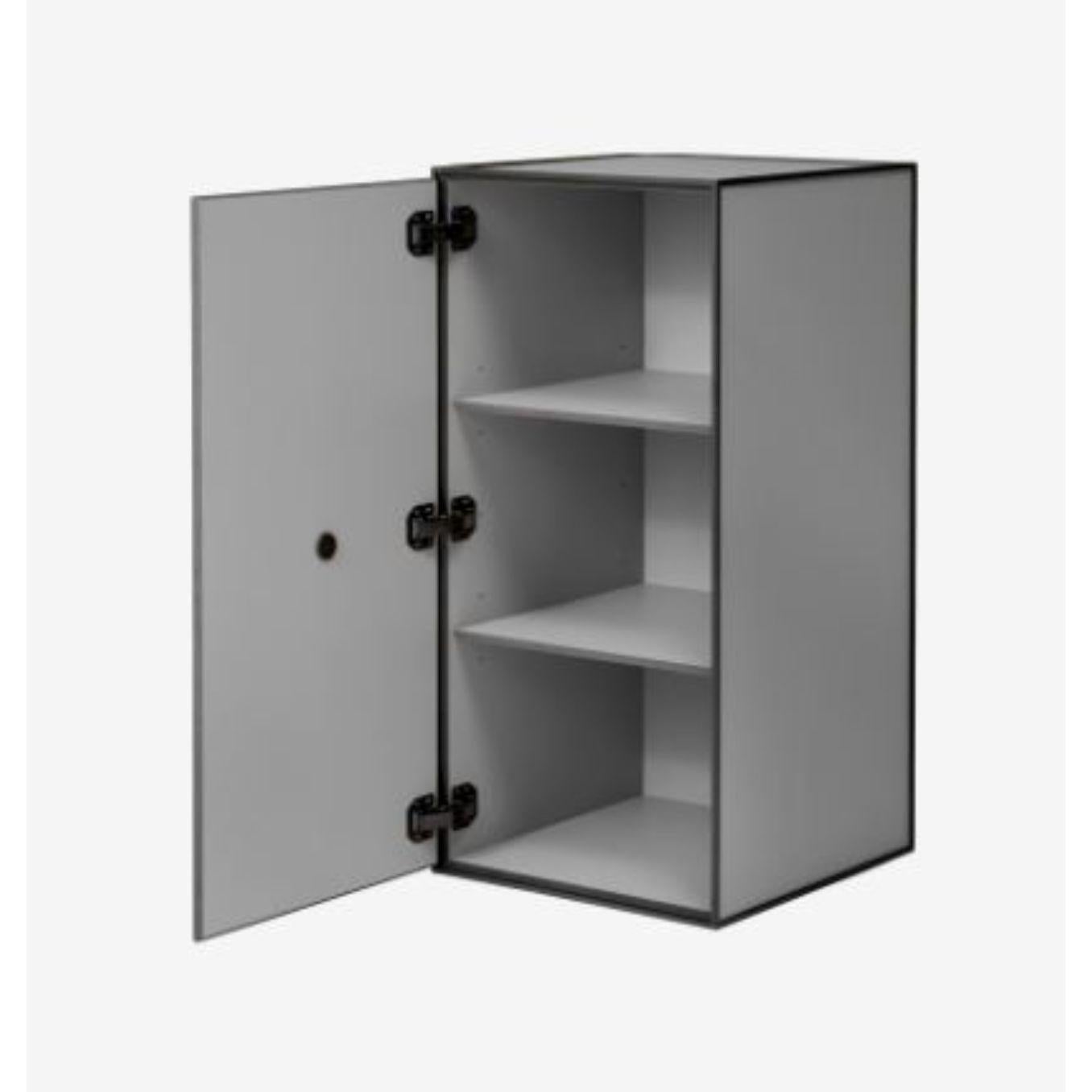 Danish 70 Smoked Oak Frame Box with 2 Shelves / Door by Lassen For Sale
