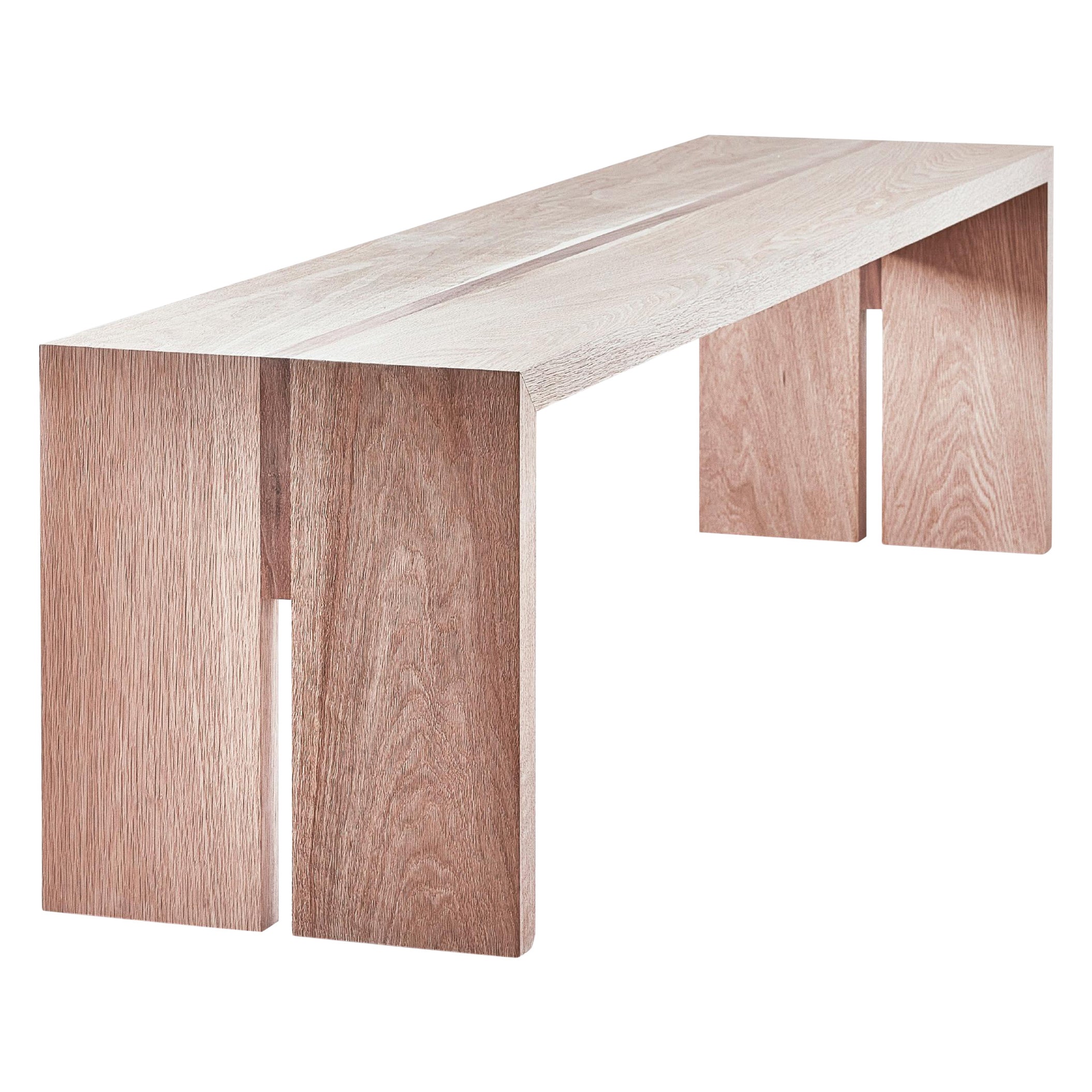 70" Solid Oak and Walnut James Bench by Lynnea Jean