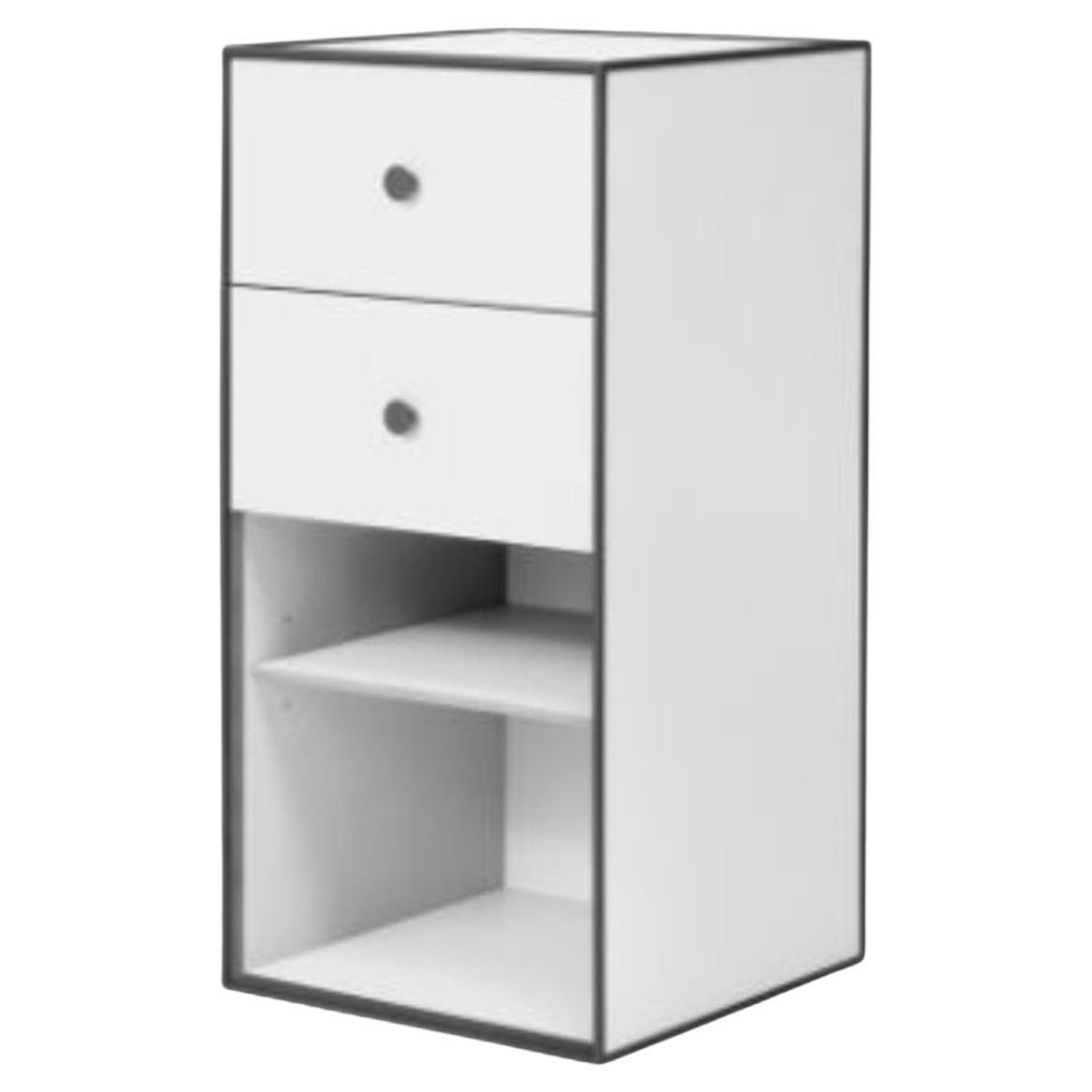 70 White Frame Box with Shelf / 2 Drawers by Lassen For Sale