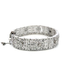 Bracciale Art Deco con 7,00 carati di diamanti in oro bianco 14K Vintage Estate Jewelry