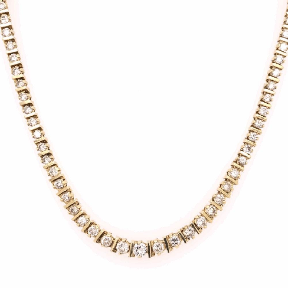 Contemporary 7.00 Carat Diamond Riviera White Gold Line Necklace Estate Fine Jewelry