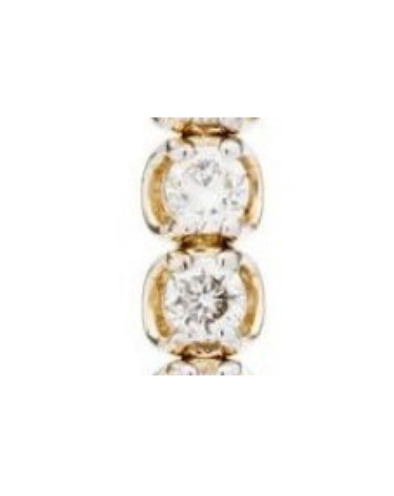 7.00 Carat Diamond Tennis Bracelet in 14 Karat Yellow Gold In New Condition For Sale In Nassau, BS