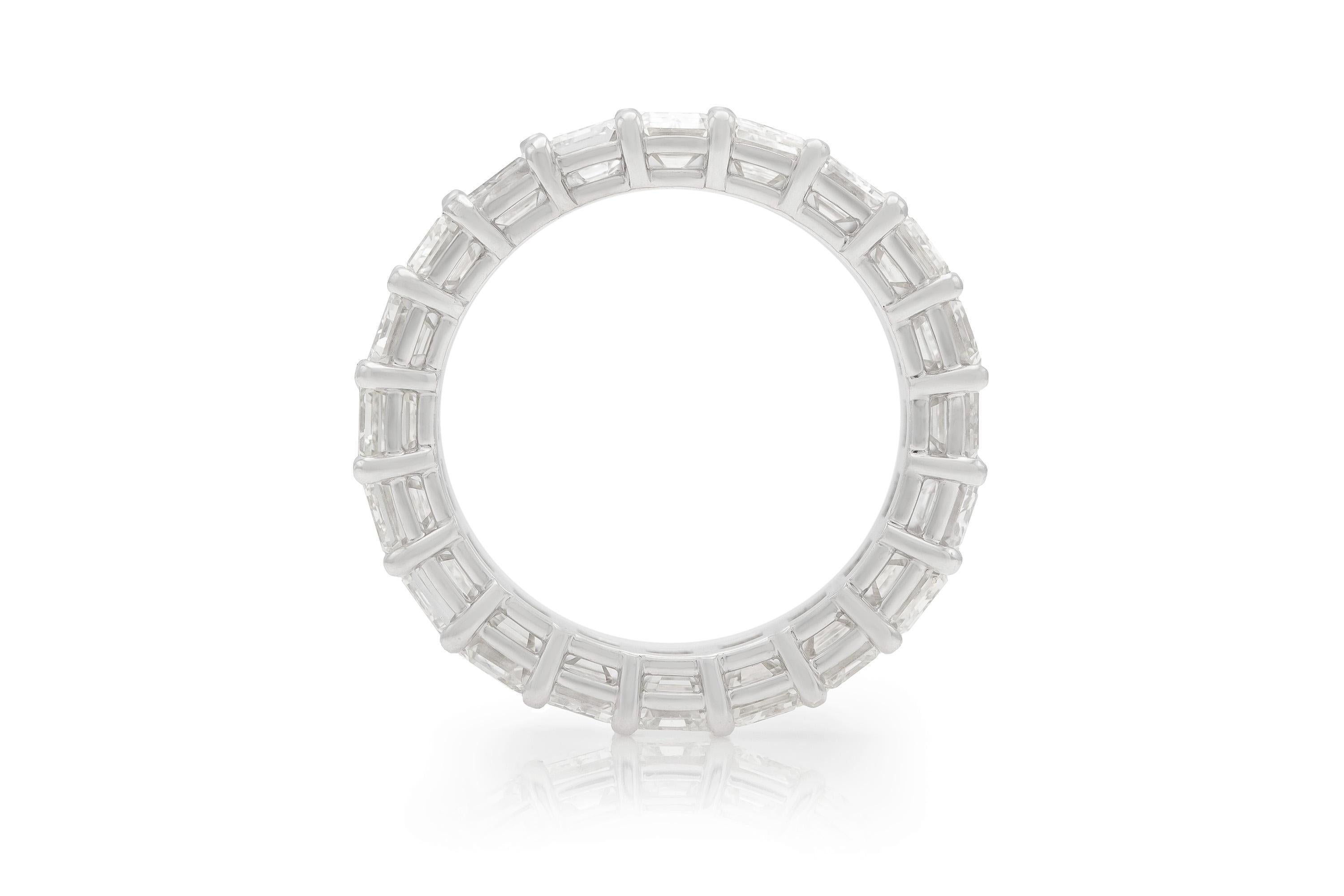 Women's 7.00 Carat Emerald Cut Diamond Eternity Band For Sale