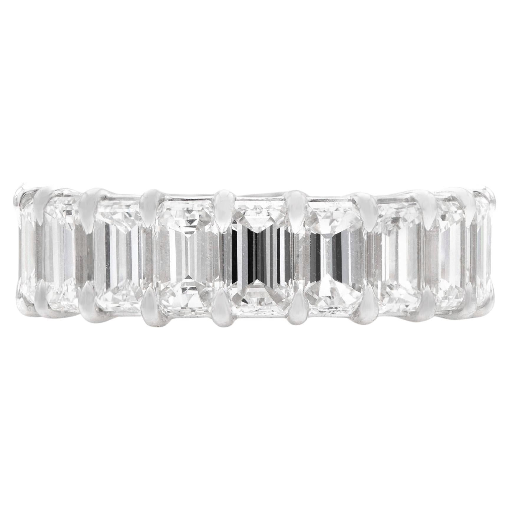 7.00 Carat Emerald Cut Diamond Eternity Band