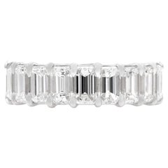 7.00 Carat Emerald Cut Diamond Eternity Band