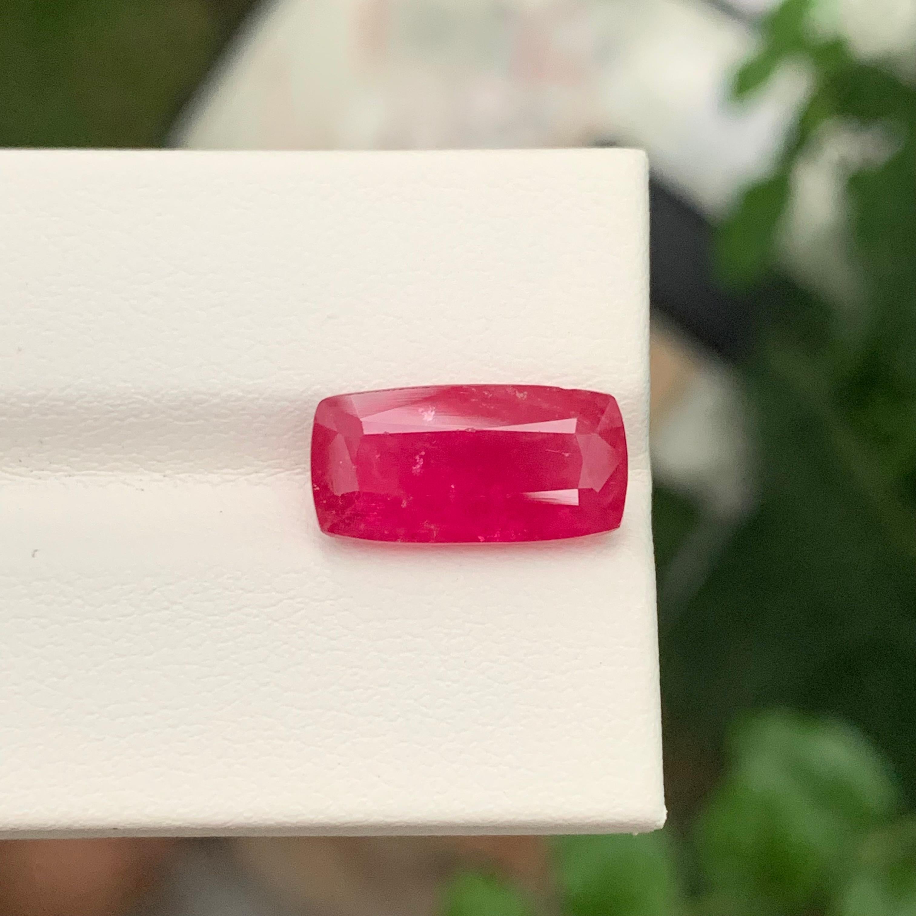 Arts and Crafts 7.00 Carat Glamorous Faceted Rubellite Tourmaline Can-Shape Gemstone For Sale