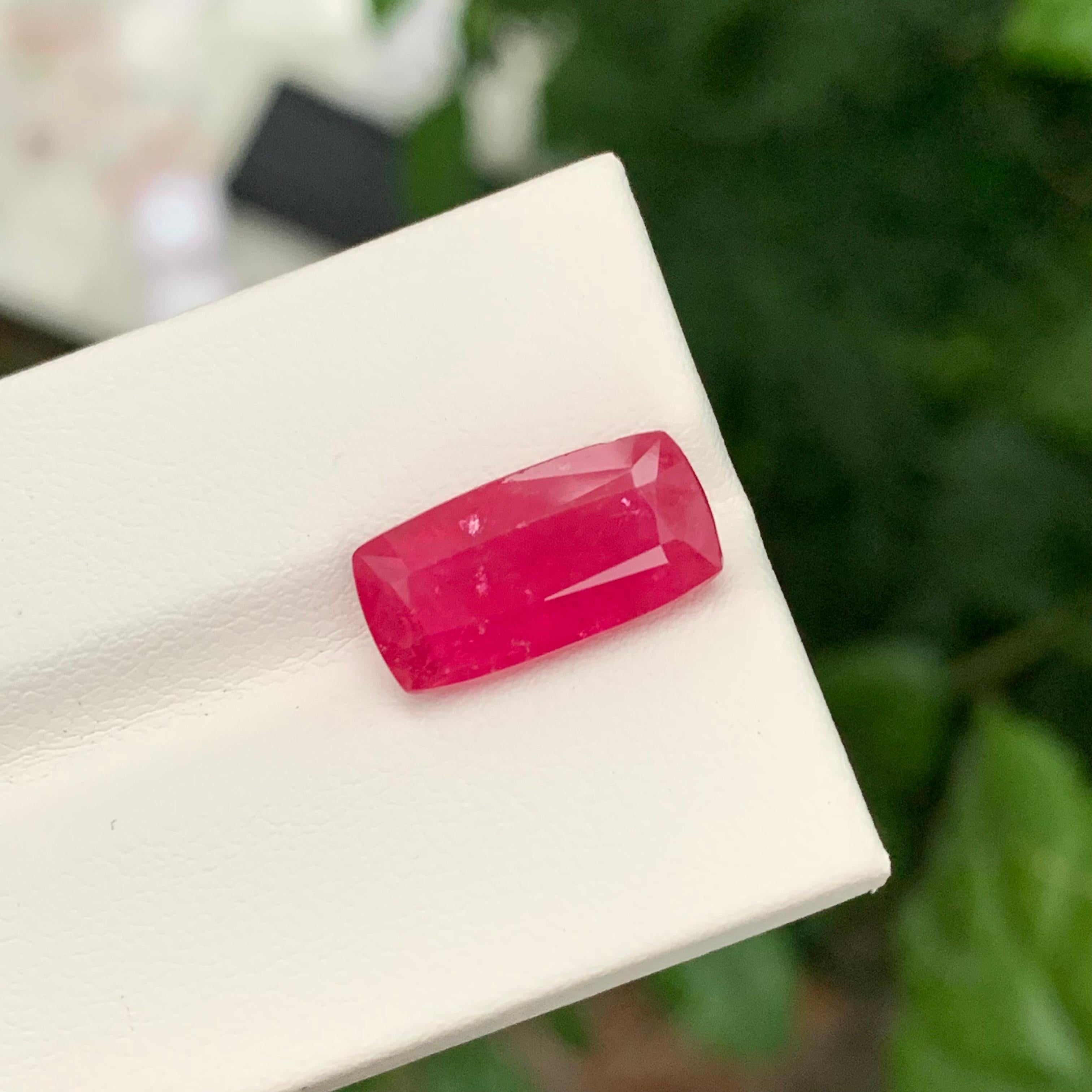 7.00 Carat Glamorous Faceted Rubellite Tourmaline Can-Shape Gemstone For Sale 1